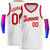 Custom White Red Round Neck Rib-Knit Basketball Jersey