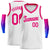 Custom White Pink Round Neck Rib-Knit Basketball Jersey