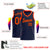 Custom Navy Orange Round Neck Rib-Knit Basketball Jersey