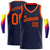 Custom Navy Orange Round Neck Rib-Knit Basketball Jersey