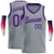 Custom Gray Purple Round Neck Rib-Knit Basketball Jersey