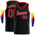 Custom Black Red Round Neck Rib-Knit Basketball Jersey