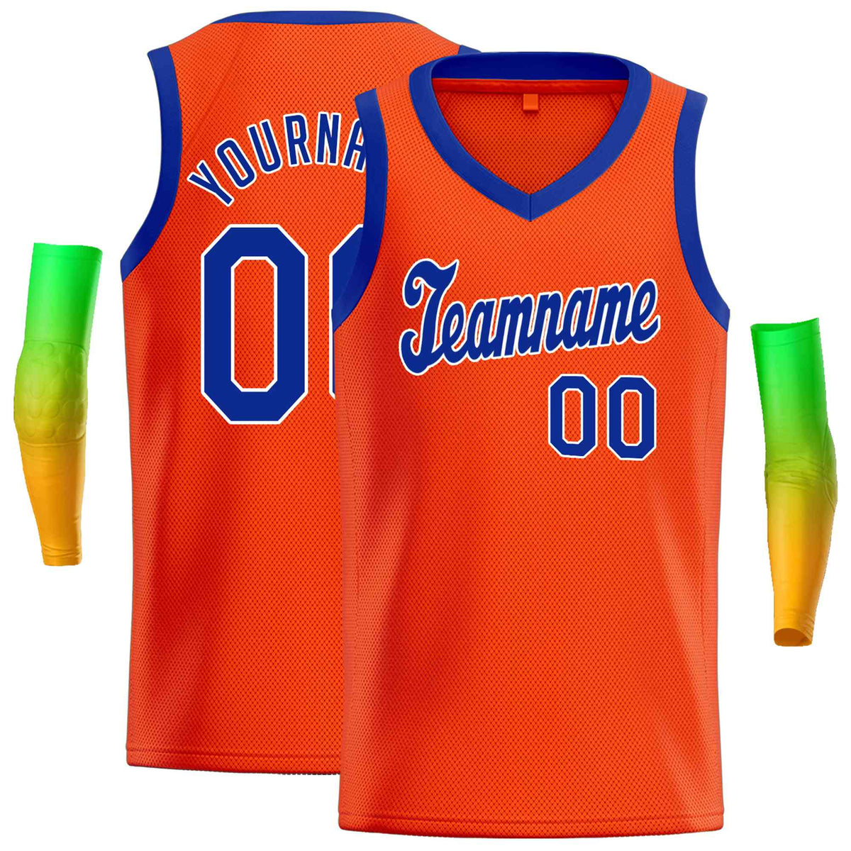 Custom Orange Blue Classic Tops Basketball Jersey