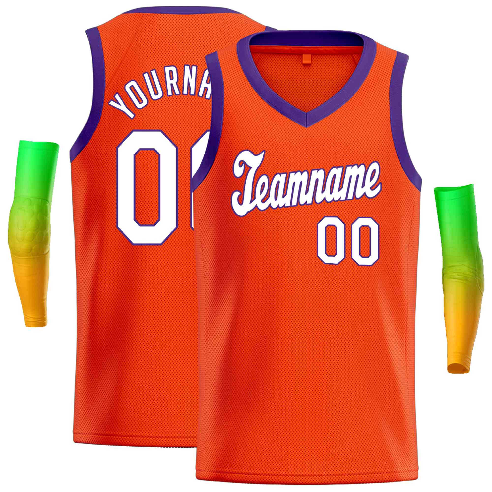 Custom Orange White Classic Tops Basketball Jersey