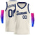 Custom Cream Navy Round Neck Rib-Knit Basketball Jersey