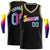 Custom Black Royal-Yellow Round Neck Rib-Knit Basketball Jersey