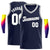 Custom Navy White Gray Round Neck Rib-Knit Basketball Jersey