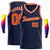 Custom Navy Orange White Round Neck Rib-Knit Basketball Jersey