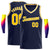 Custom Navy White Yellow Round Neck Rib-Knit Basketball Jersey