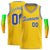 Custom Yellow Royal-1 White Round Neck Rib-Knit Basketball Jersey