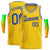 Custom Yellow Royal-1 White Round Neck Rib-Knit Basketball Jersey