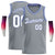 Custom Gray Royal-1 White Round Neck Rib-Knit Basketball Jersey