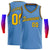 Custom Royal Navy-Yellow Round Neck Rib-Knit Basketball Jersey