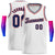 Custom White Navy-White Round Neck Rib-Knit Basketball Jersey