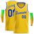 Custom Yellow Royal-1 White Round Neck Rib-Knit Basketball Jersey