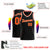 Custom Black Orange-White Round Neck Rib-Knit Basketball Jersey