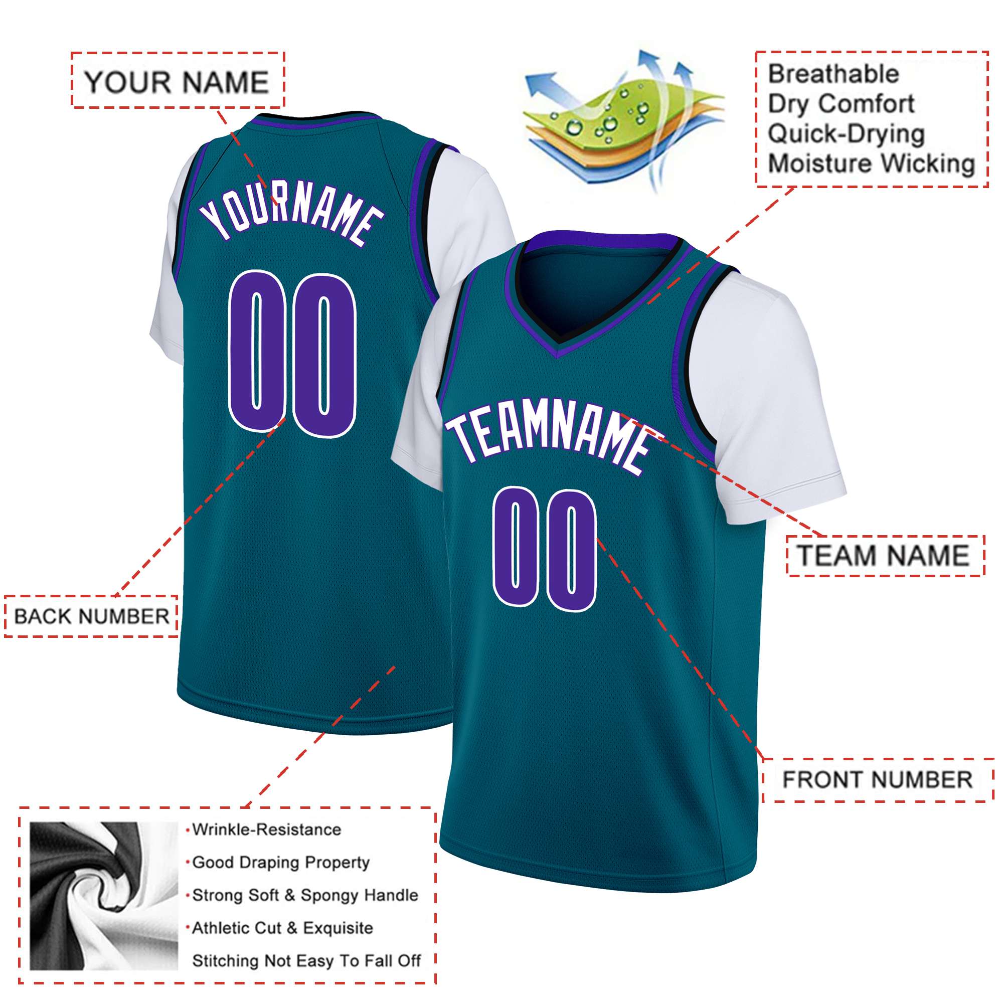 Custom Aqua Purple-White Graffiti Pattern Tops Mesh Basketball Jersey