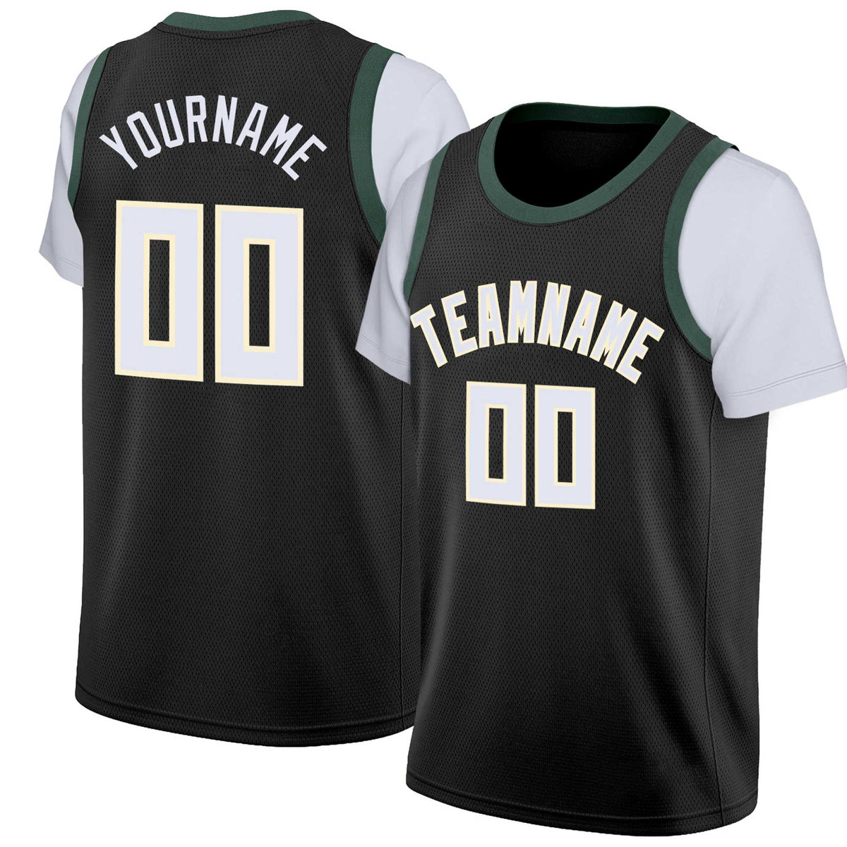 Custom Black White Classic Tops Basketball Jersey