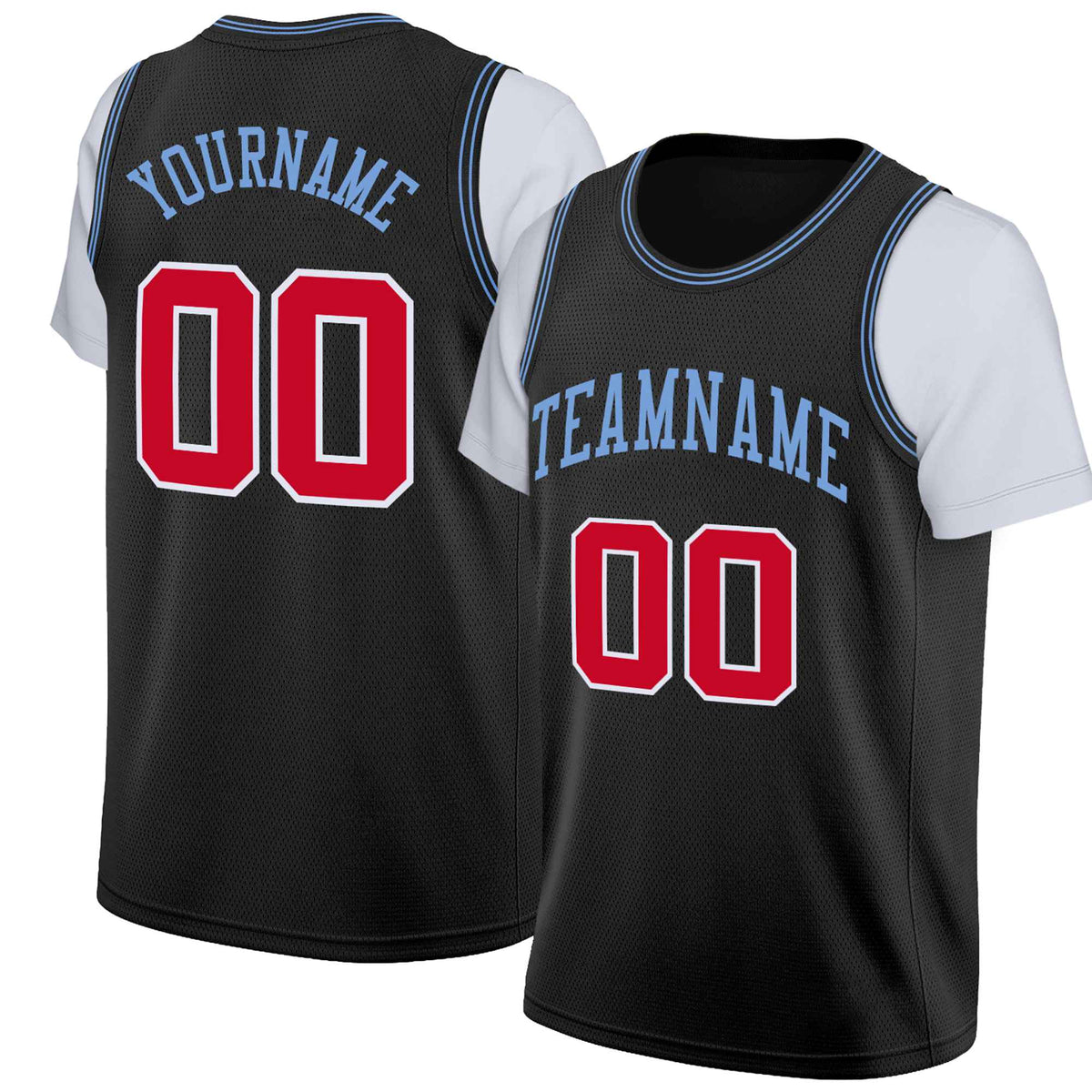 Custom Black Red-White Classic Tops Basketball Jersey