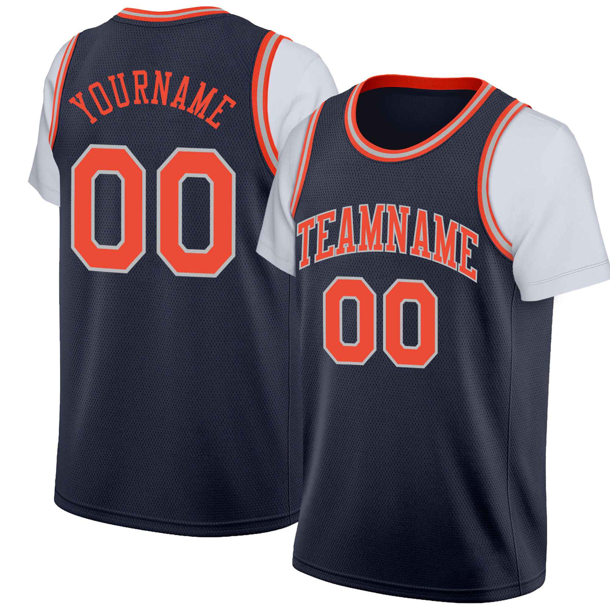 Custom Black Orange-White Classic Tops Basketball Jersey