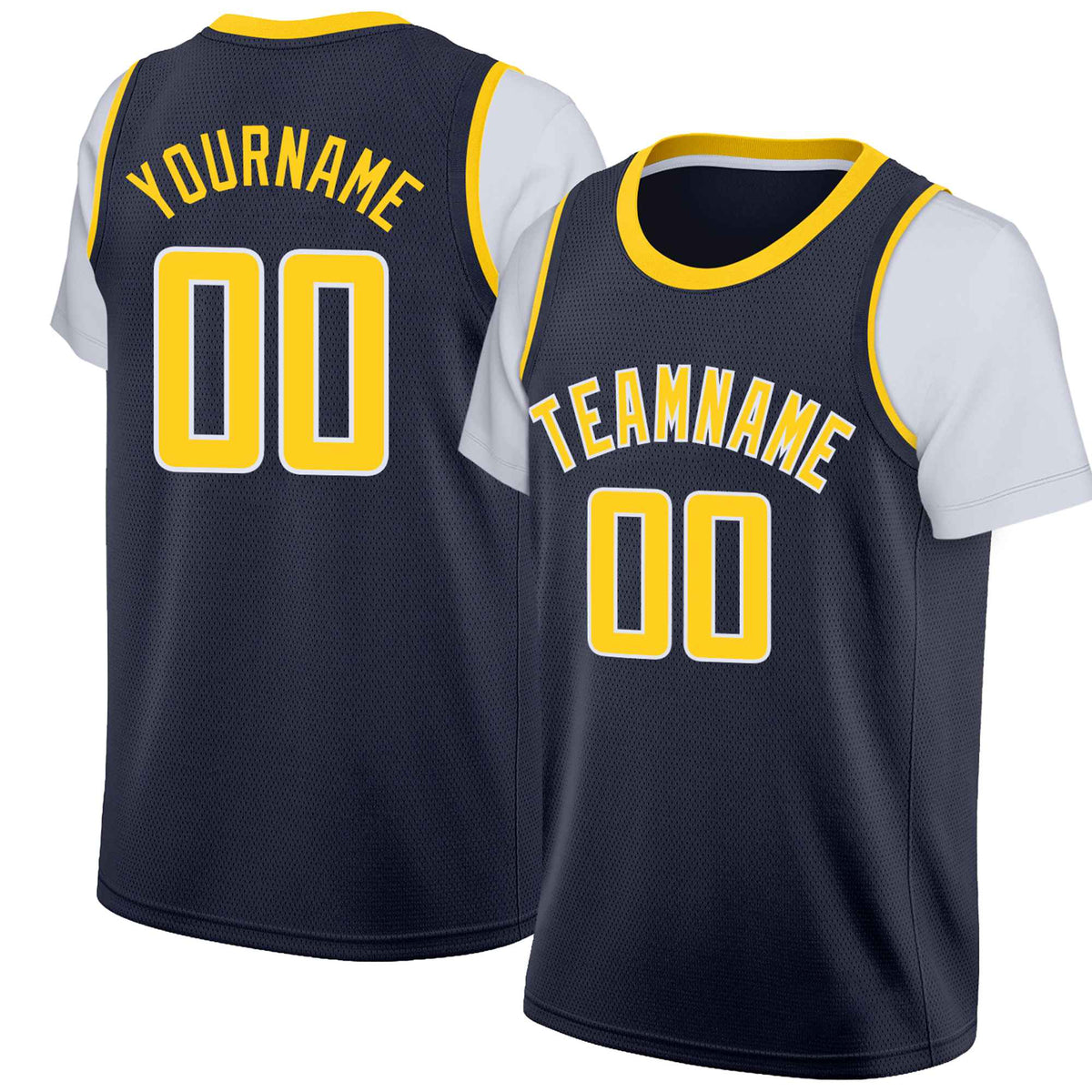 Custom Black Gold-2 White Classic Tops Basketball Jersey