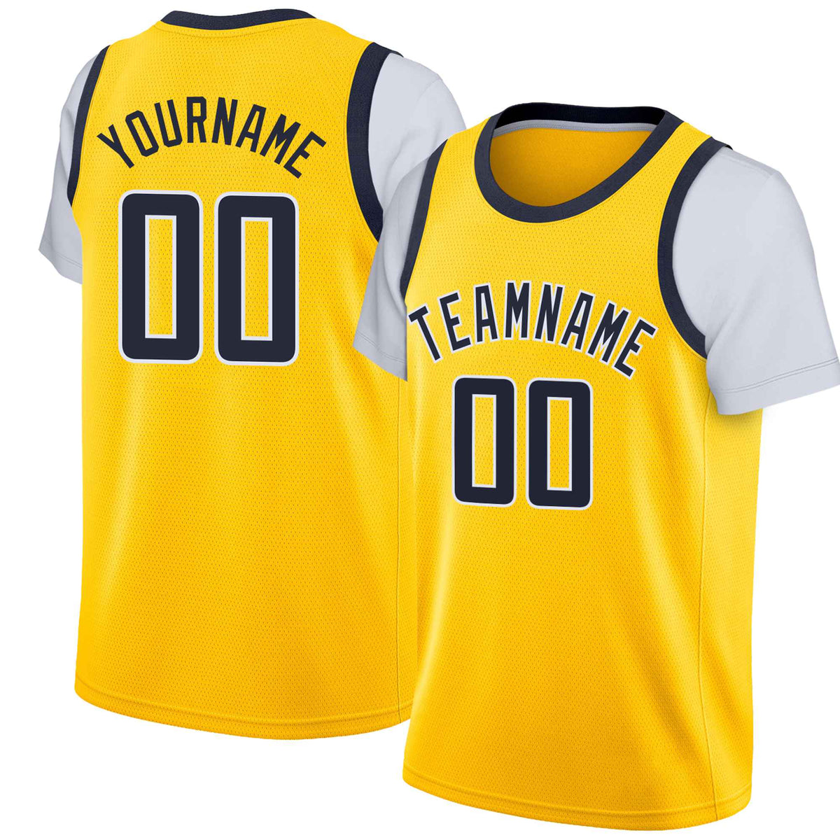 Custom Gold-2 Black-White Classic Tops Basketball Jersey