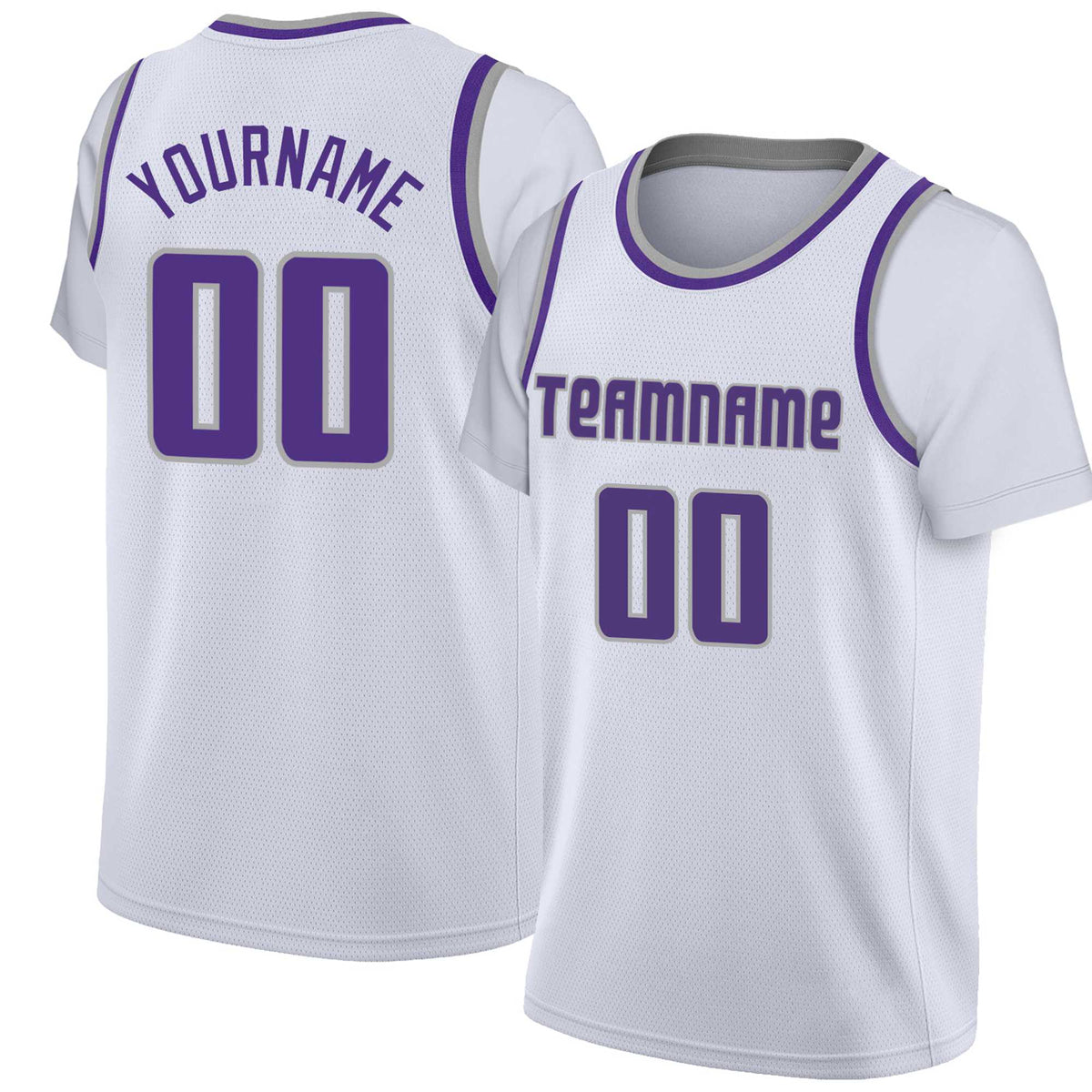 Custom White Purple Classic Tops Basketball Jersey