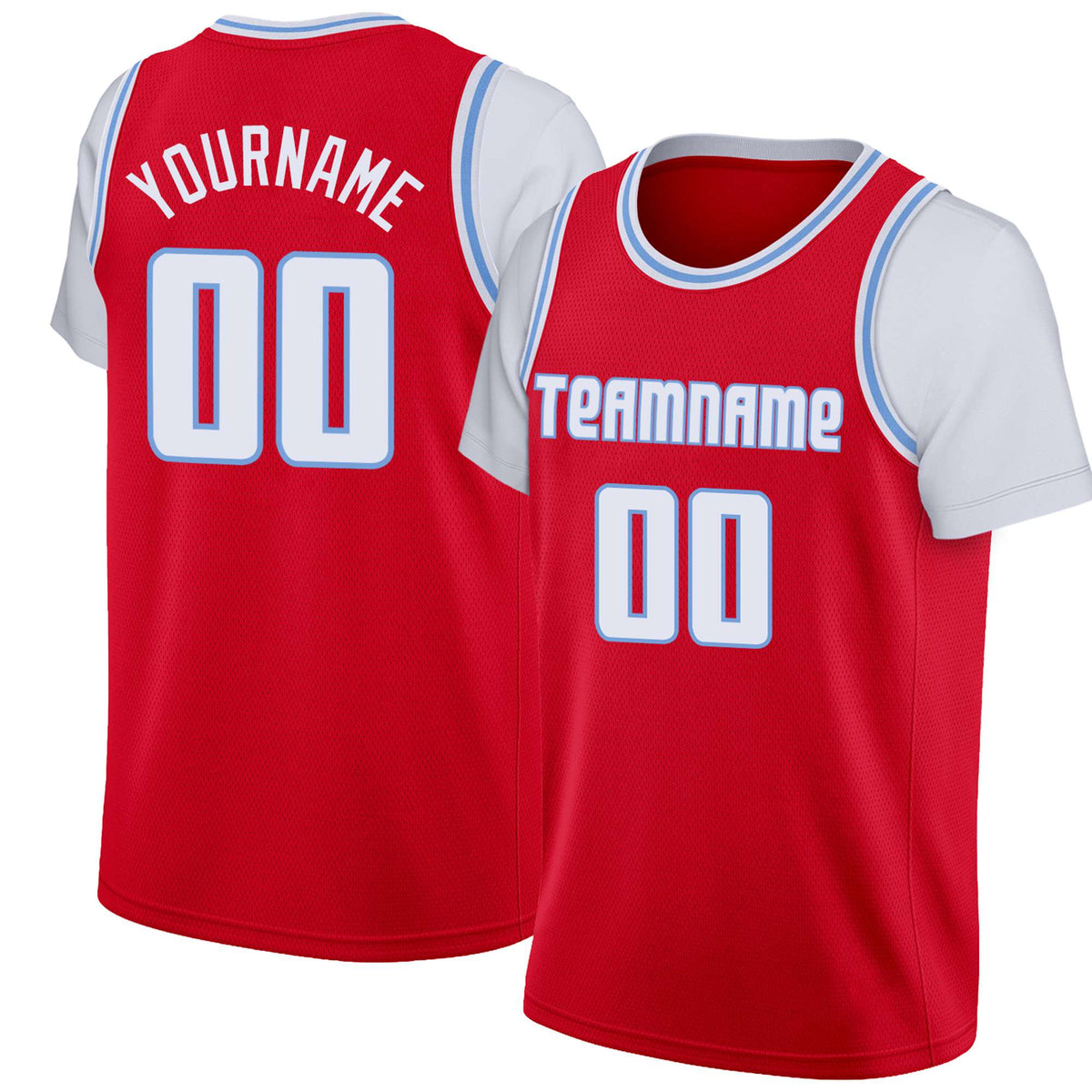 Custom Red White-Blue Classic Tops Basketball Jersey