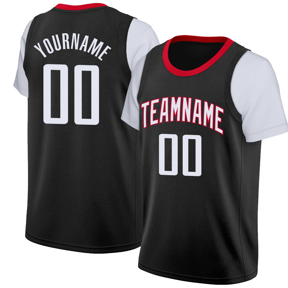 Custom Black White-Red Classic Tops Basketball Jersey