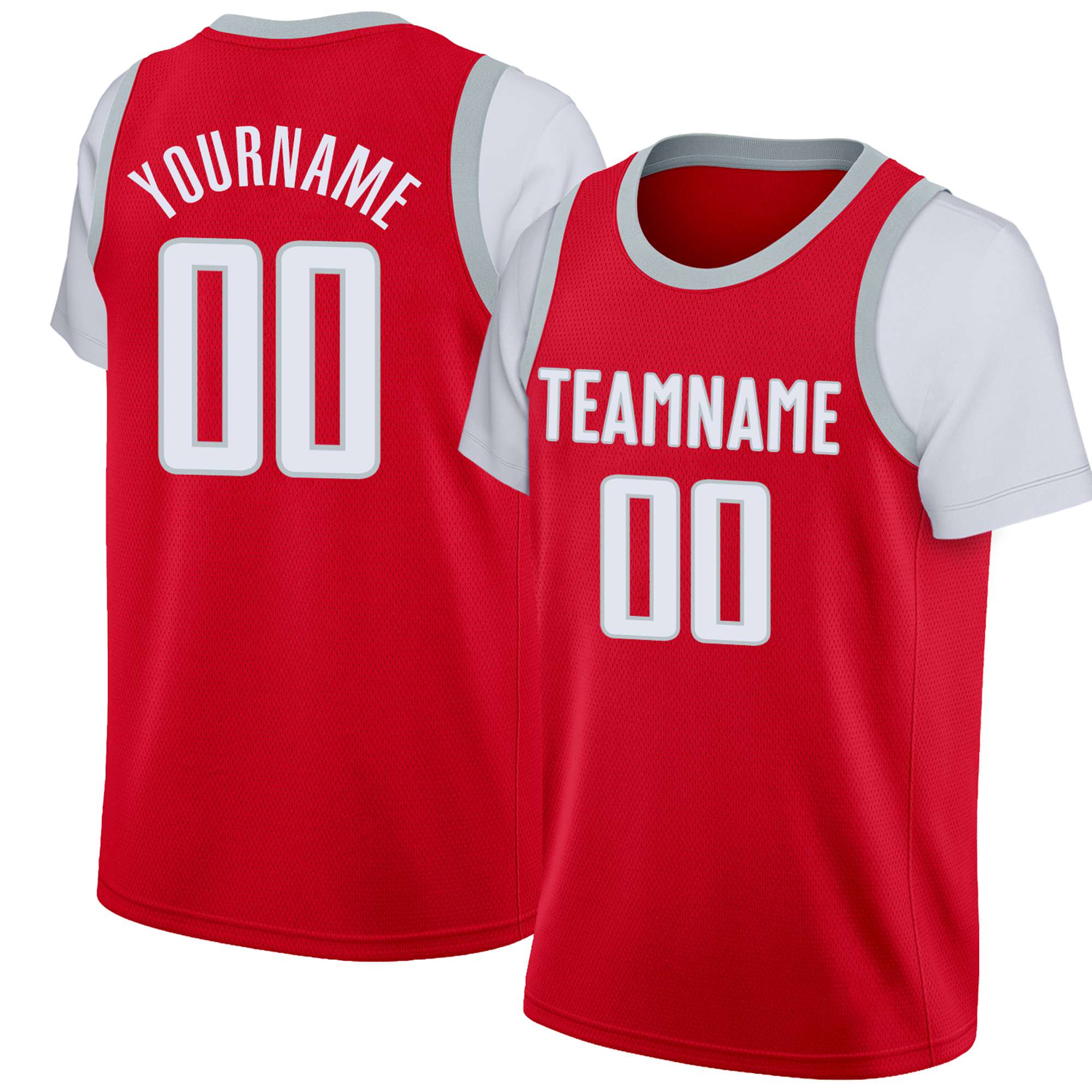 Custom Red White Classic Tops Basketball Jersey