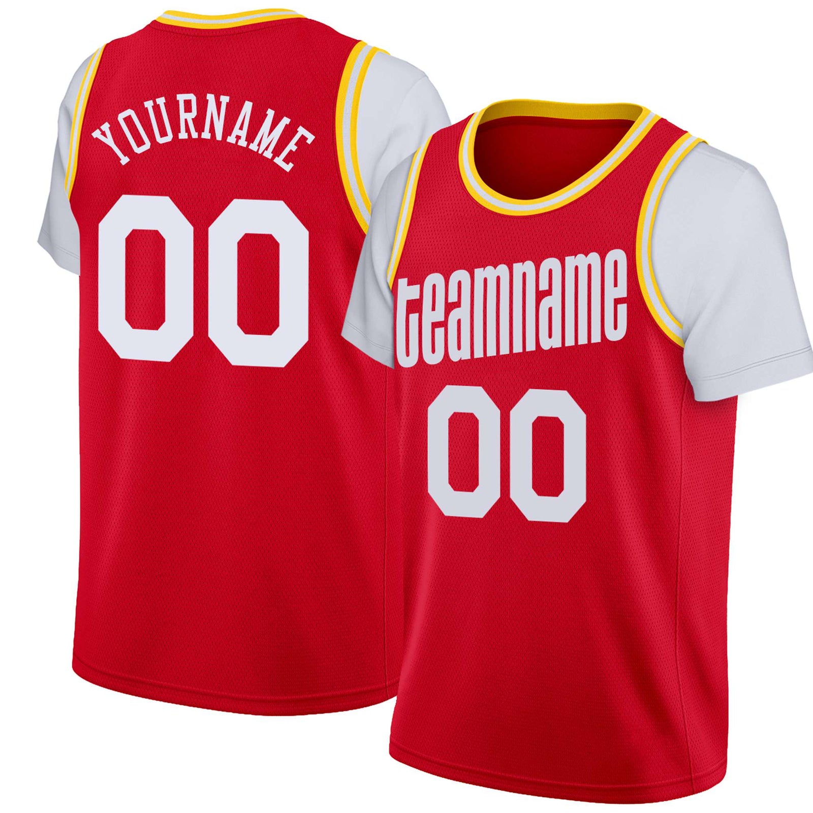 Custom Red White Classic Tops Basketball Jersey