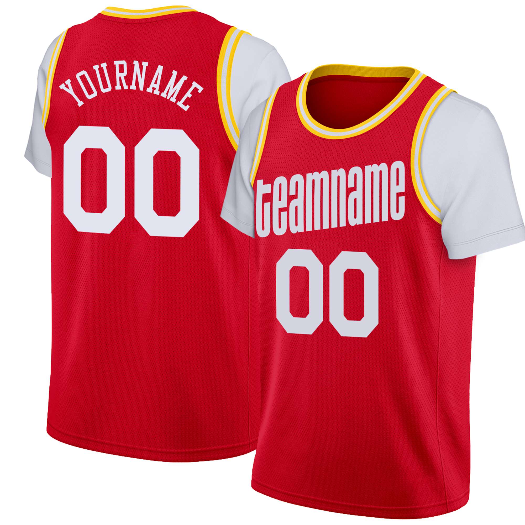 Custom Red White Classic Tops Basketball Jersey