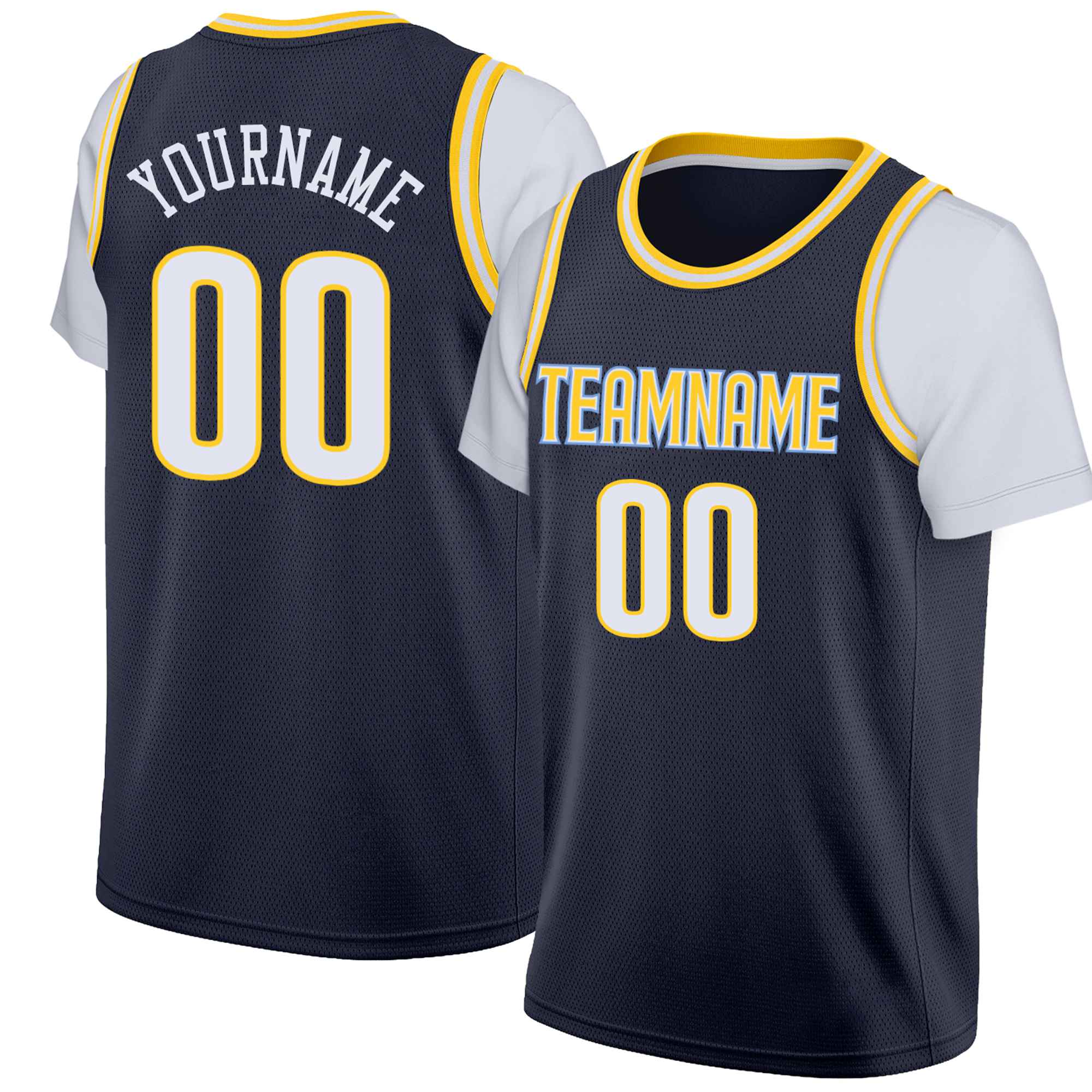 Custom Black White Gold-2 Classic Tops Basketball Jersey