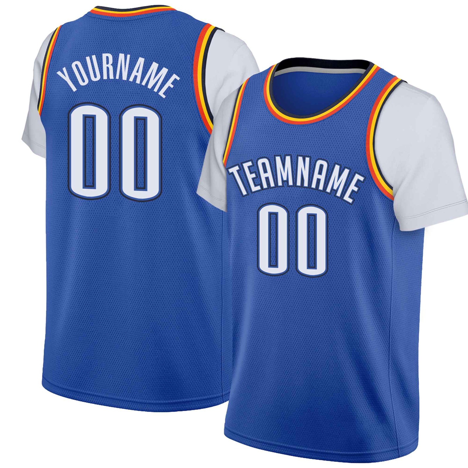 Custom Blue White Classic Tops Basketball Jersey