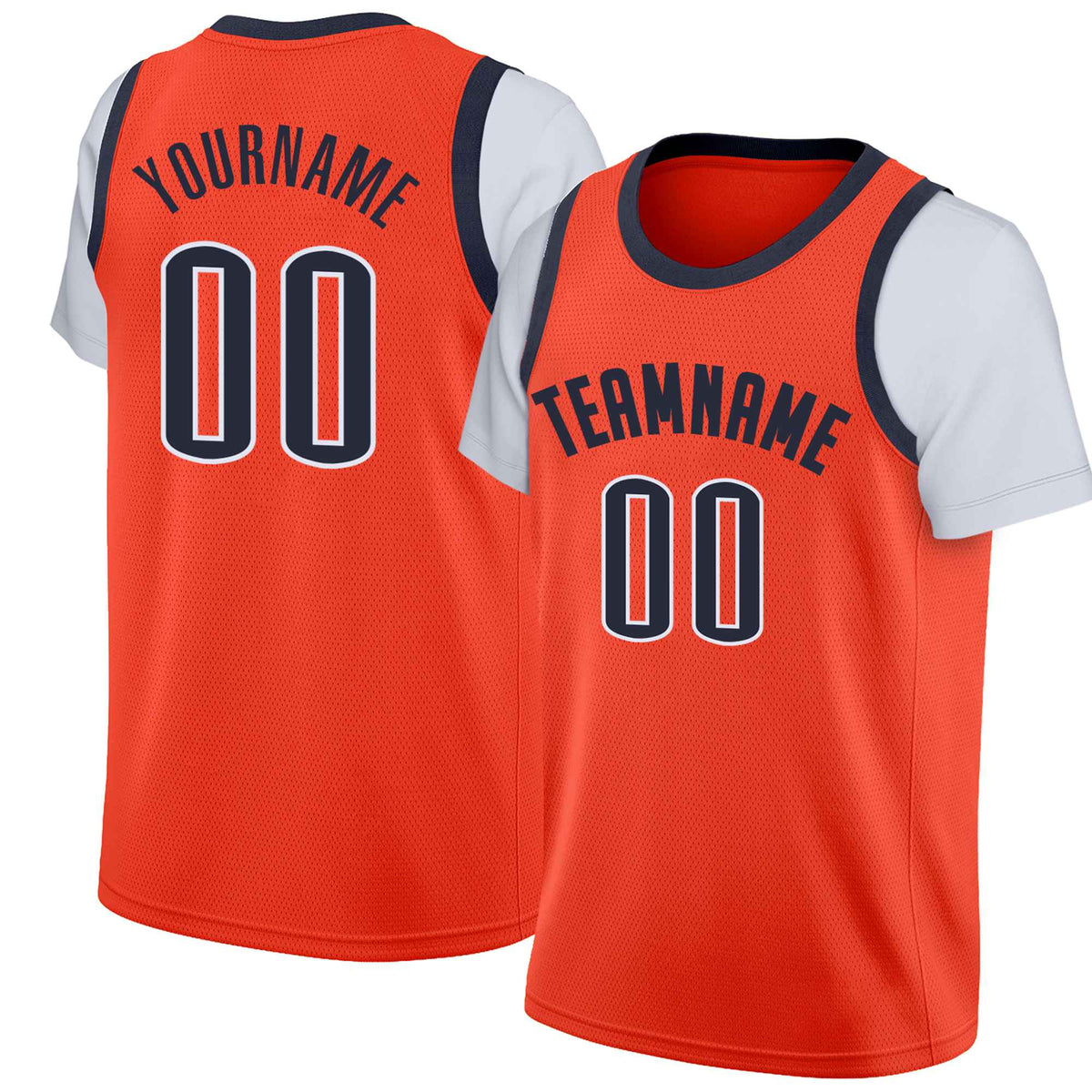 Custom Orange Navy Classic Tops Basketball Jersey