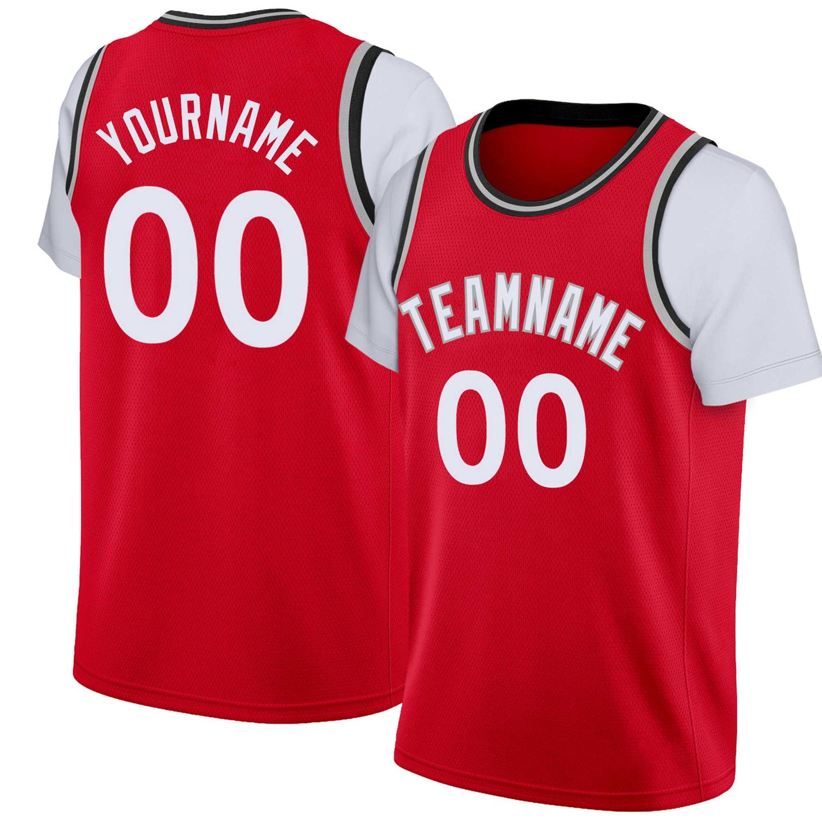 Custom Red White Classic Tops Basketball Jersey