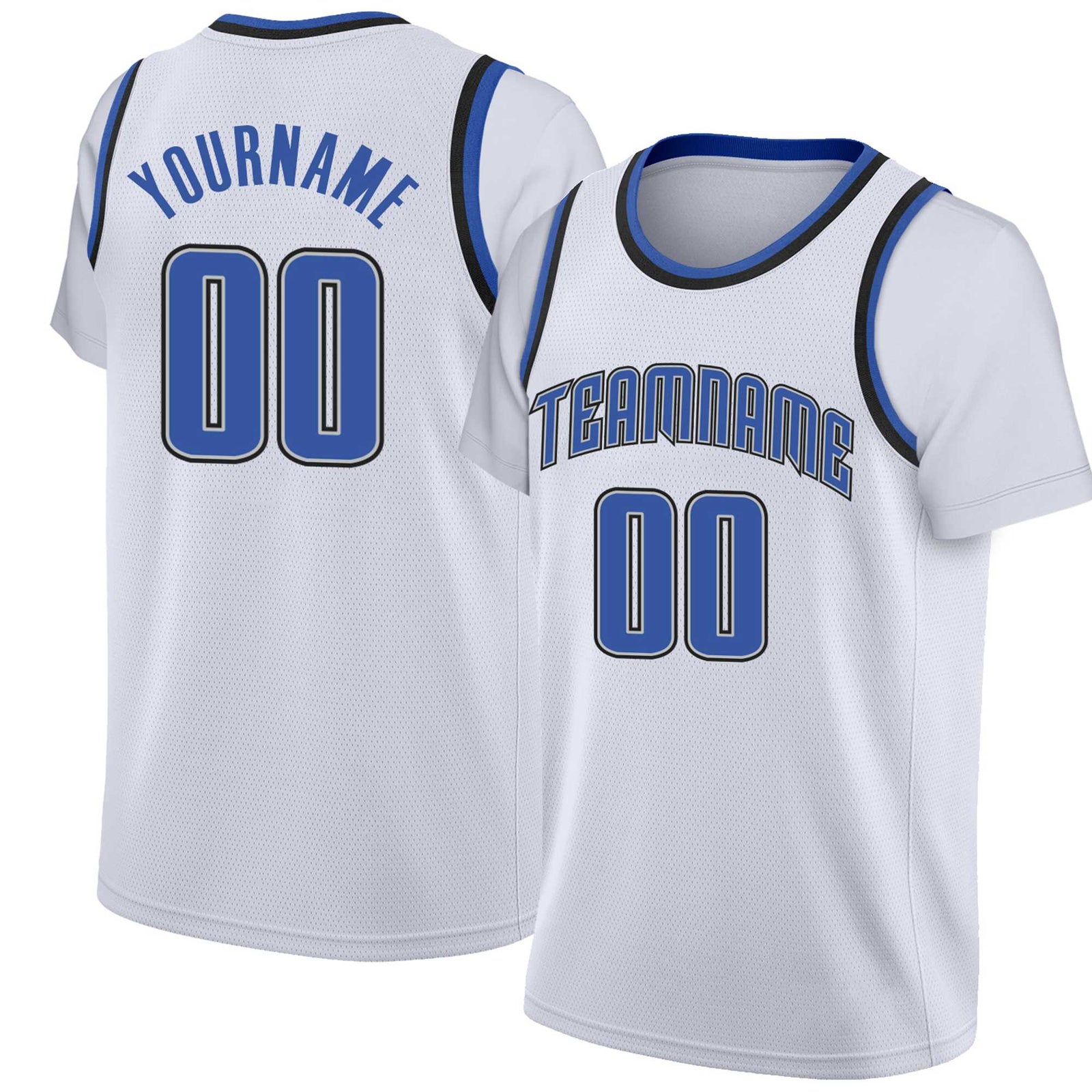 Custom White Blue Classic Tops Basketball Jersey