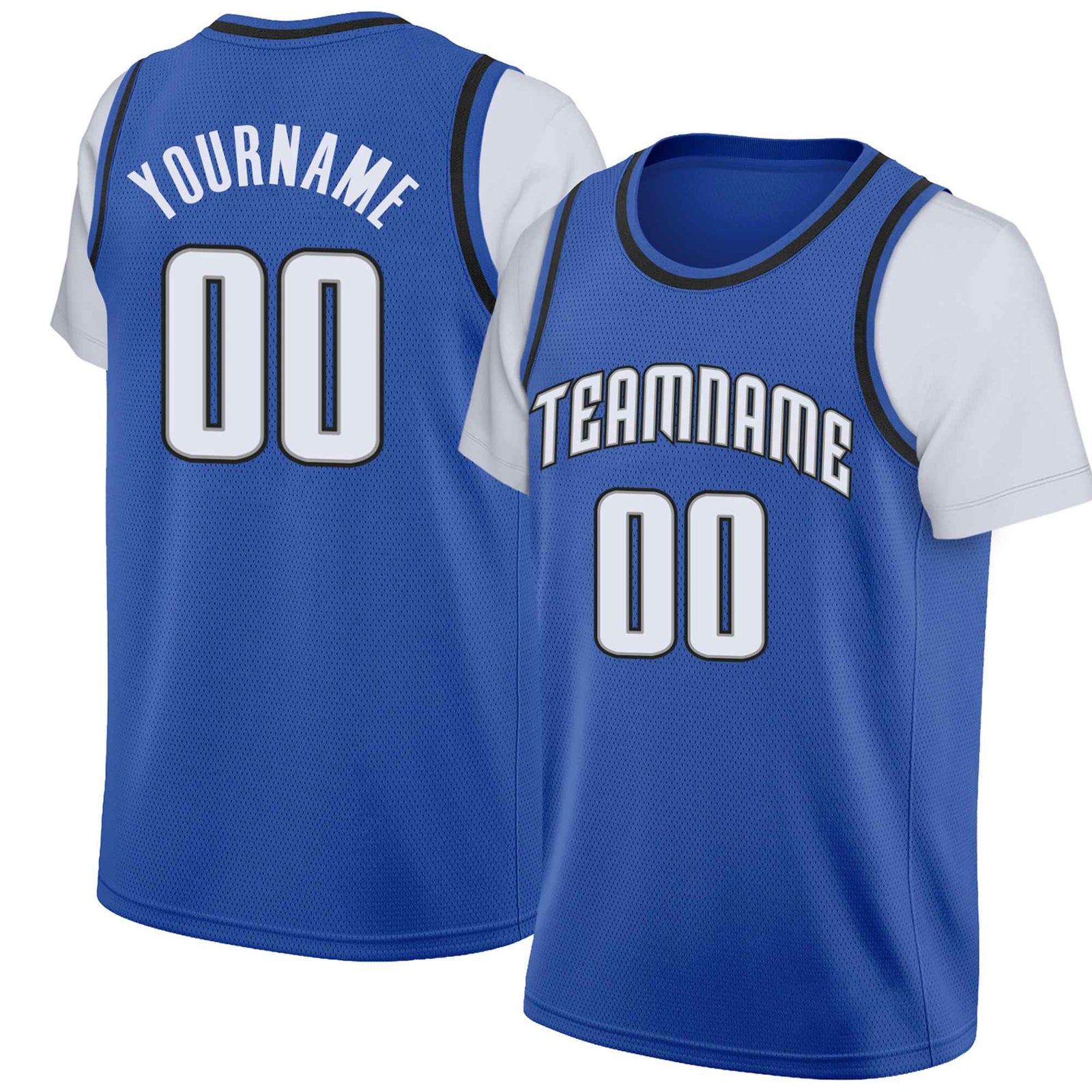 Custom Blue White Classic Tops Basketball Jersey