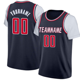 Camiseta de baloncesto clásica personalizada negra y roja