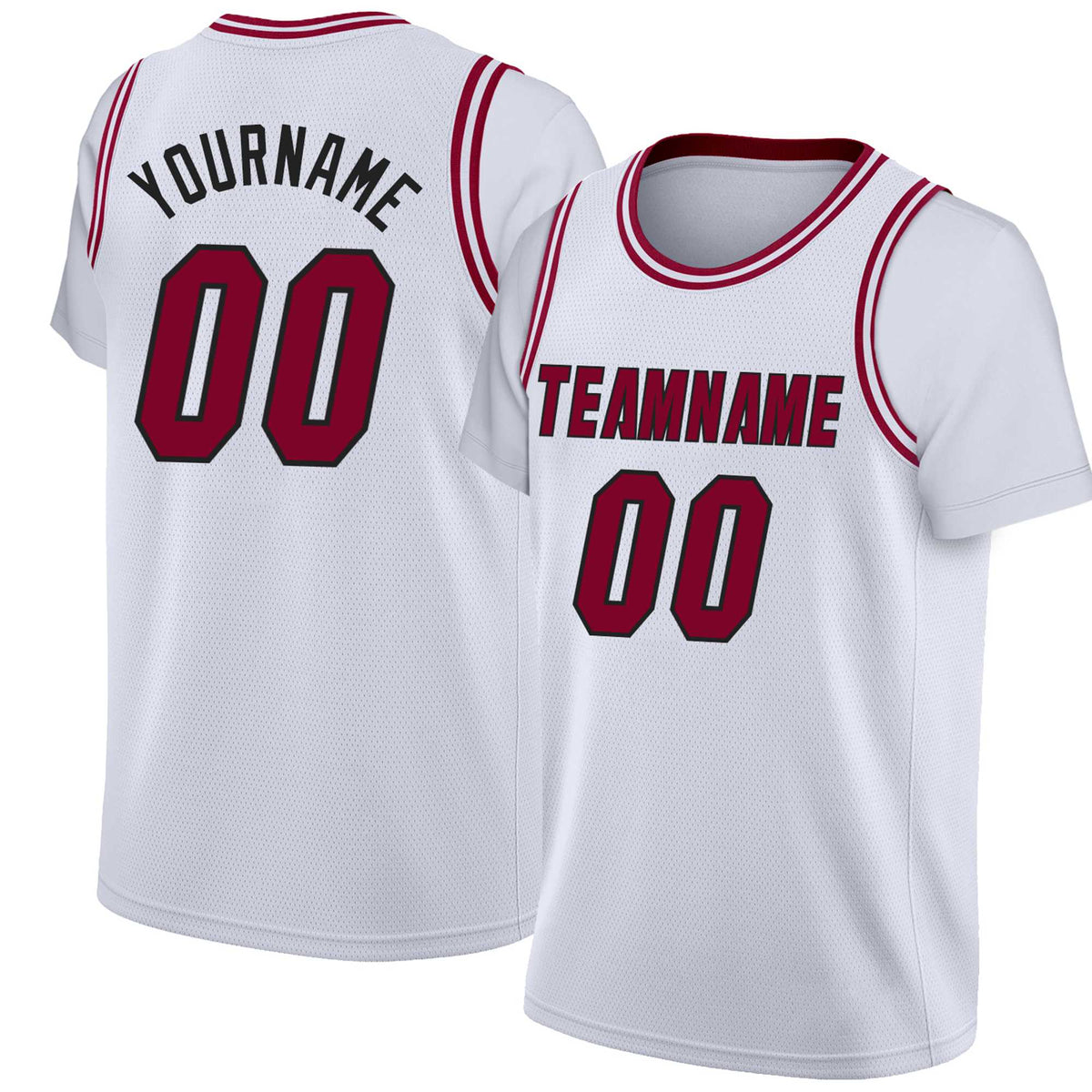 Custom White Red Classic Tops Basketball Jersey