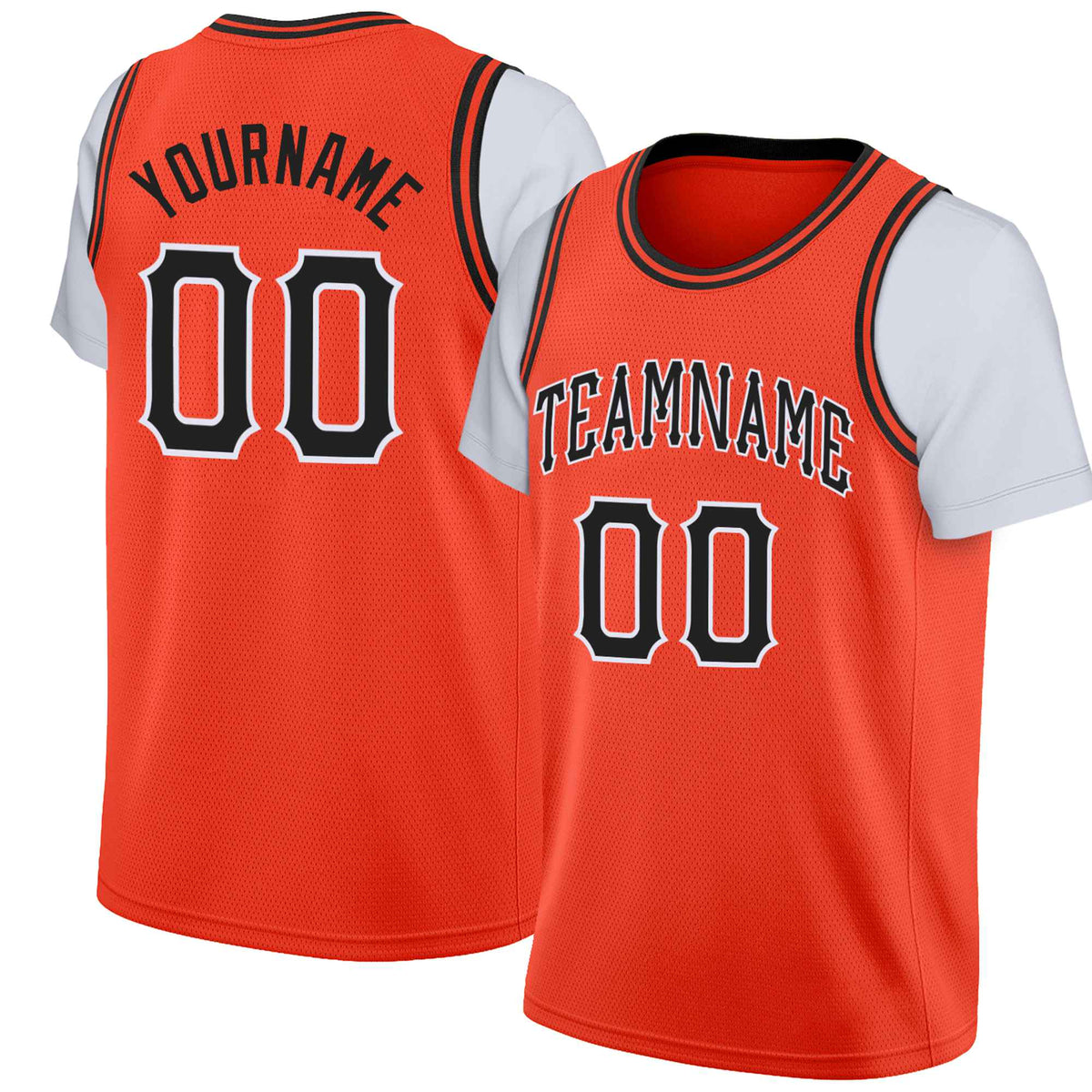 Custom Orange Black Classic Tops Basketball Jersey