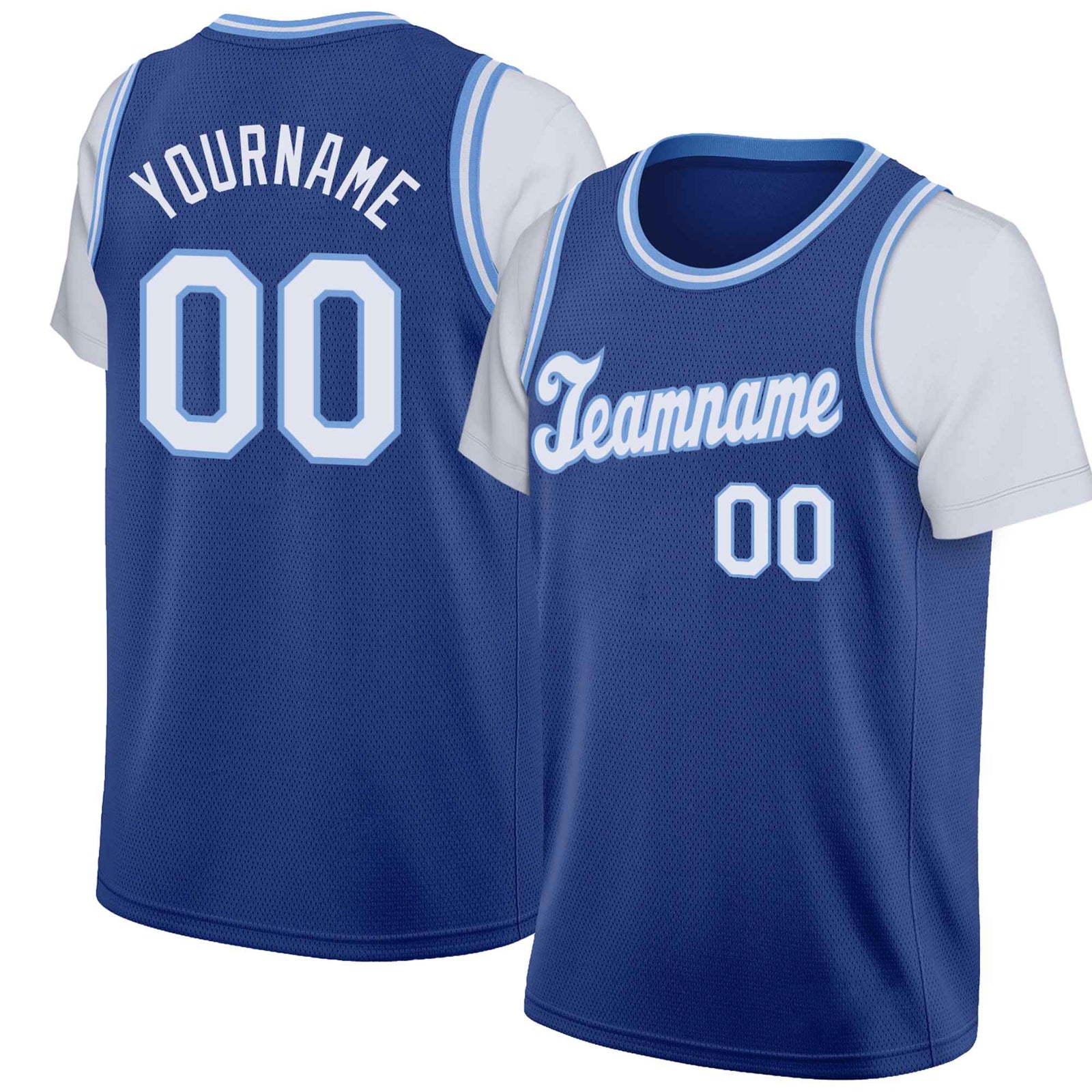 Custom Blue White Classic Tops Basketball Jersey