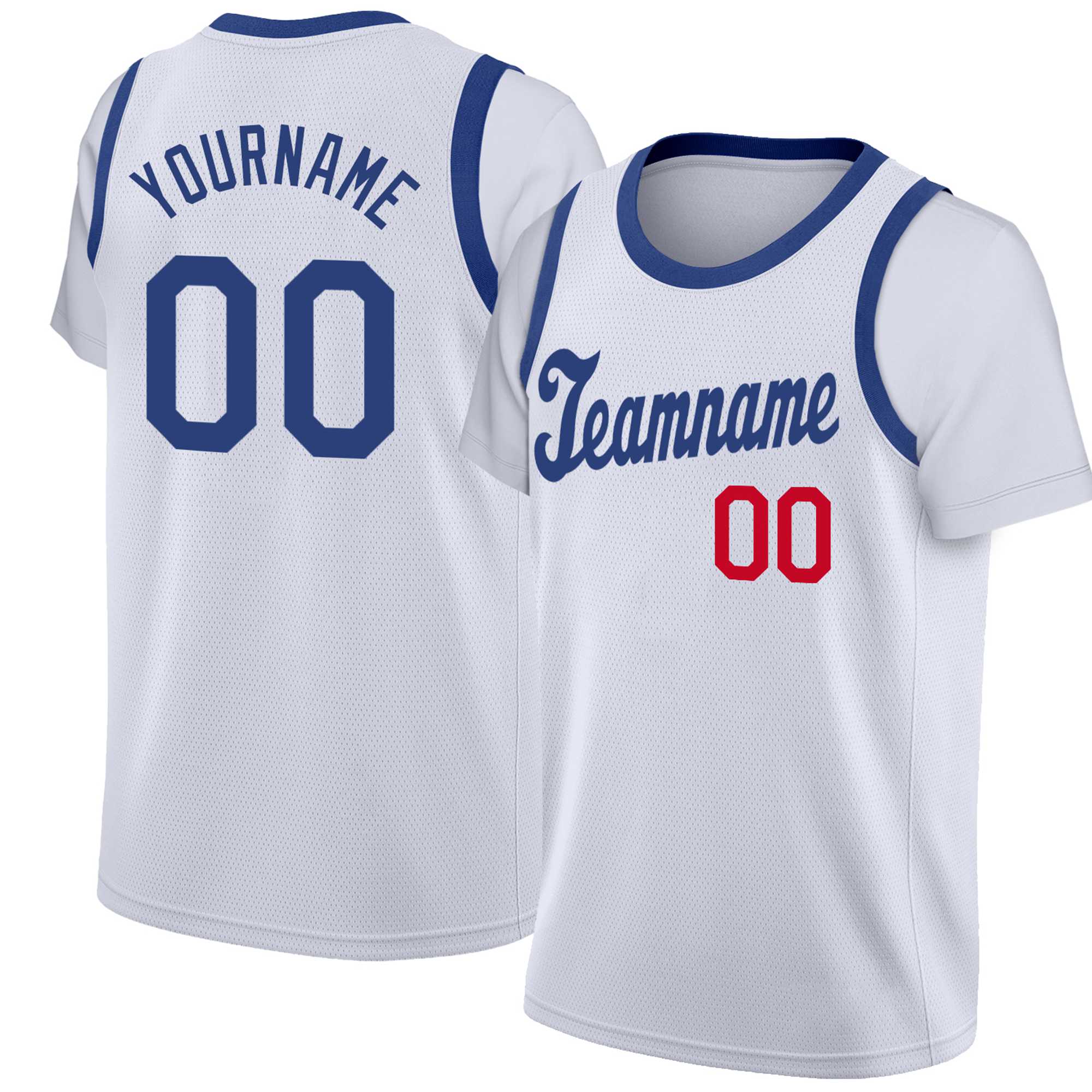 Custom White Blue Classic Tops Basketball Jersey