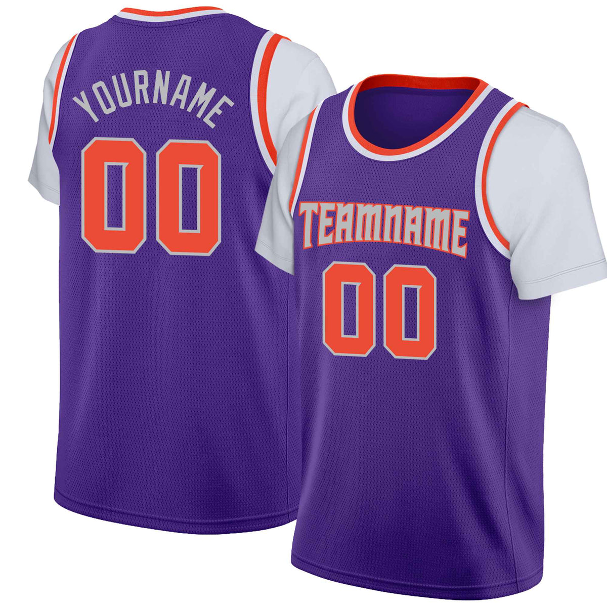 Custom Purple Orange Classic Tops Basketball Jersey