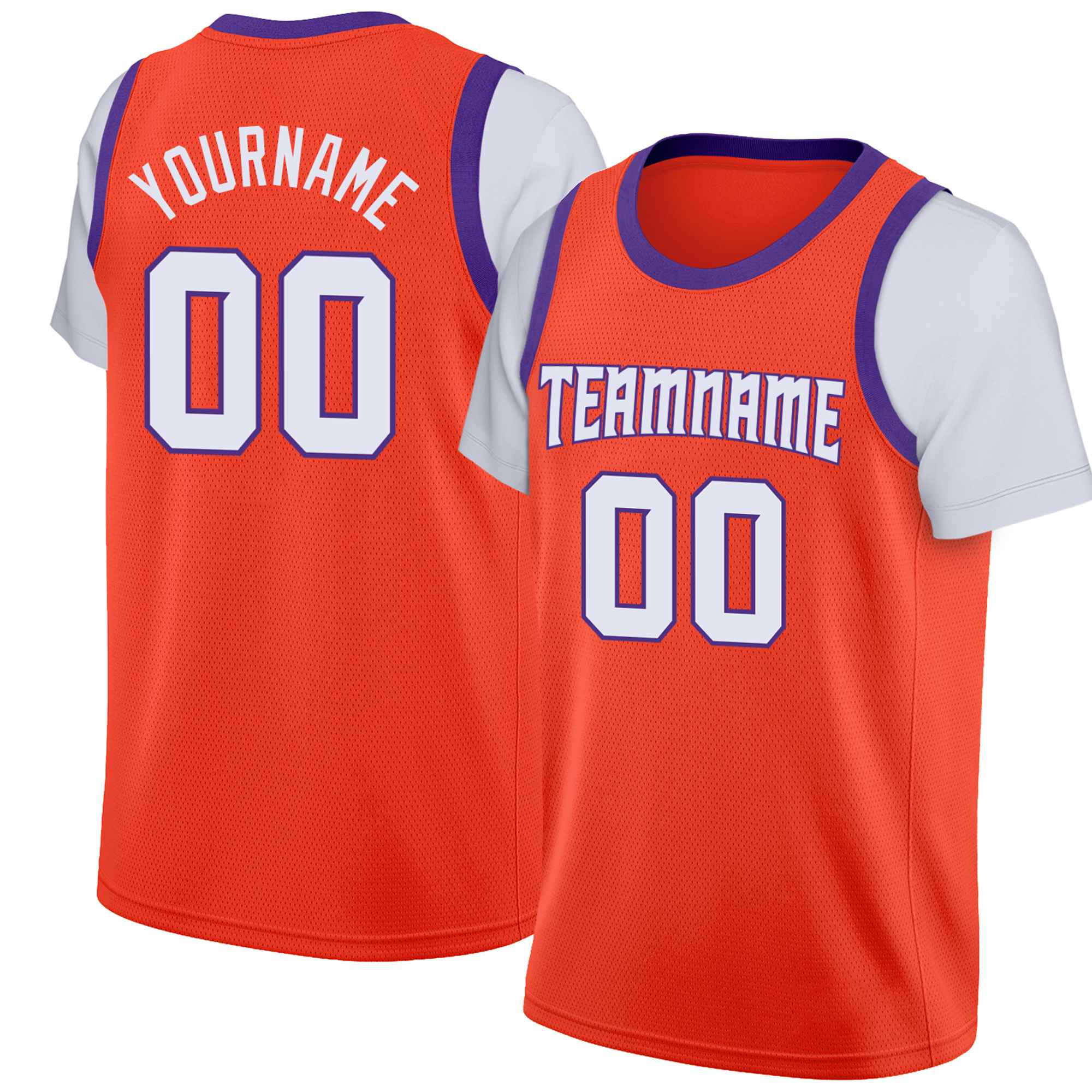 Custom Orange White Classic Tops Basketball Jersey