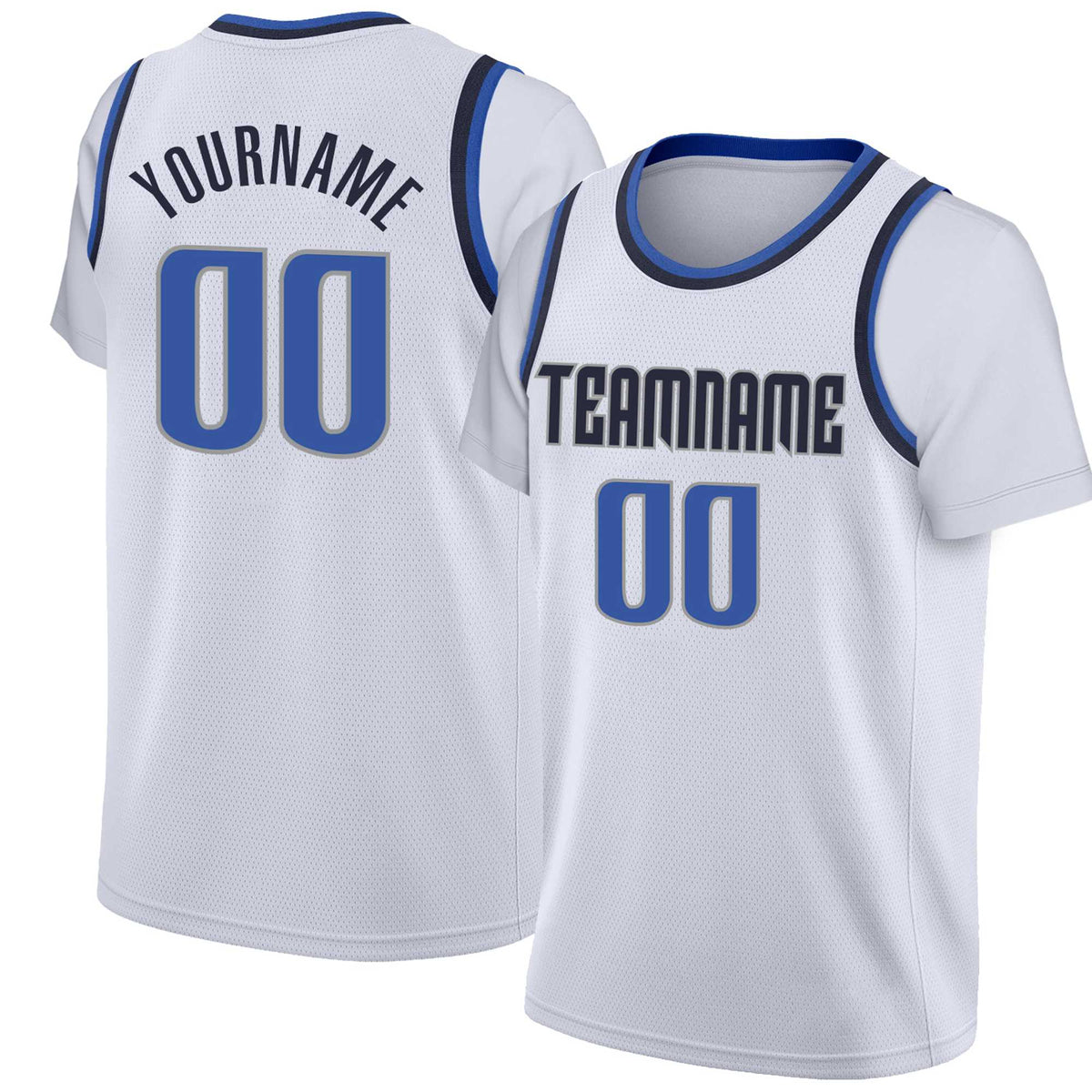 Custom White Blue Classic Tops Basketball Jersey