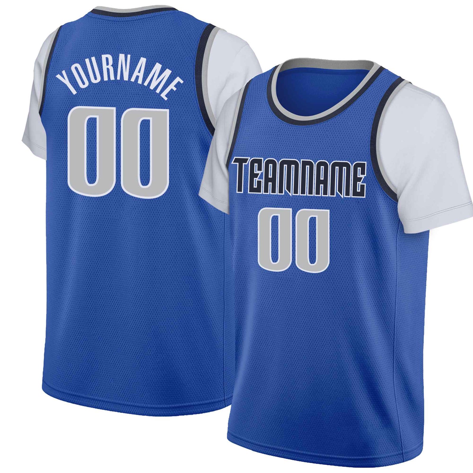 Custom Blue Gray Classic Tops Basketball Jersey