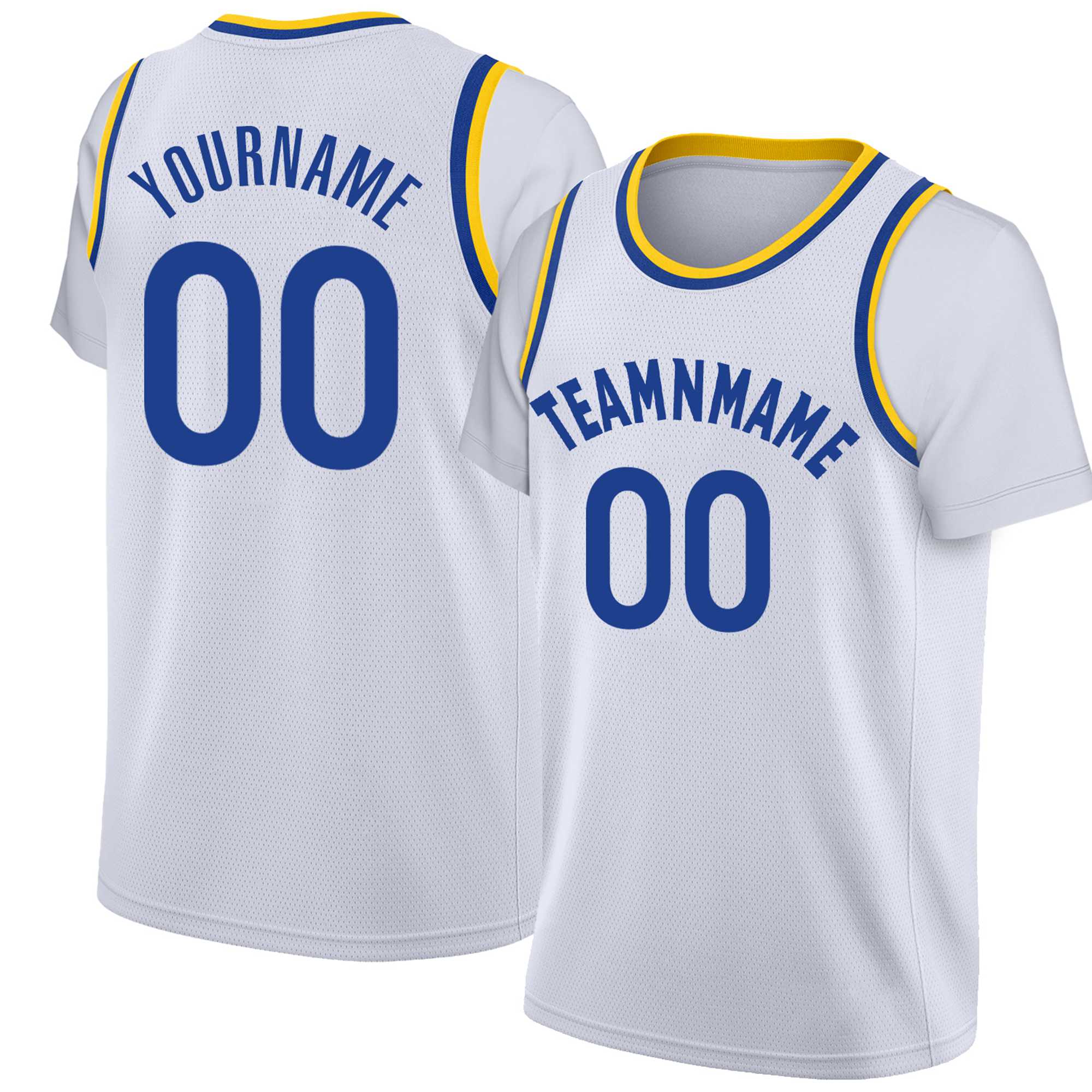 Custom White Blue Classic Tops Basketball Jersey