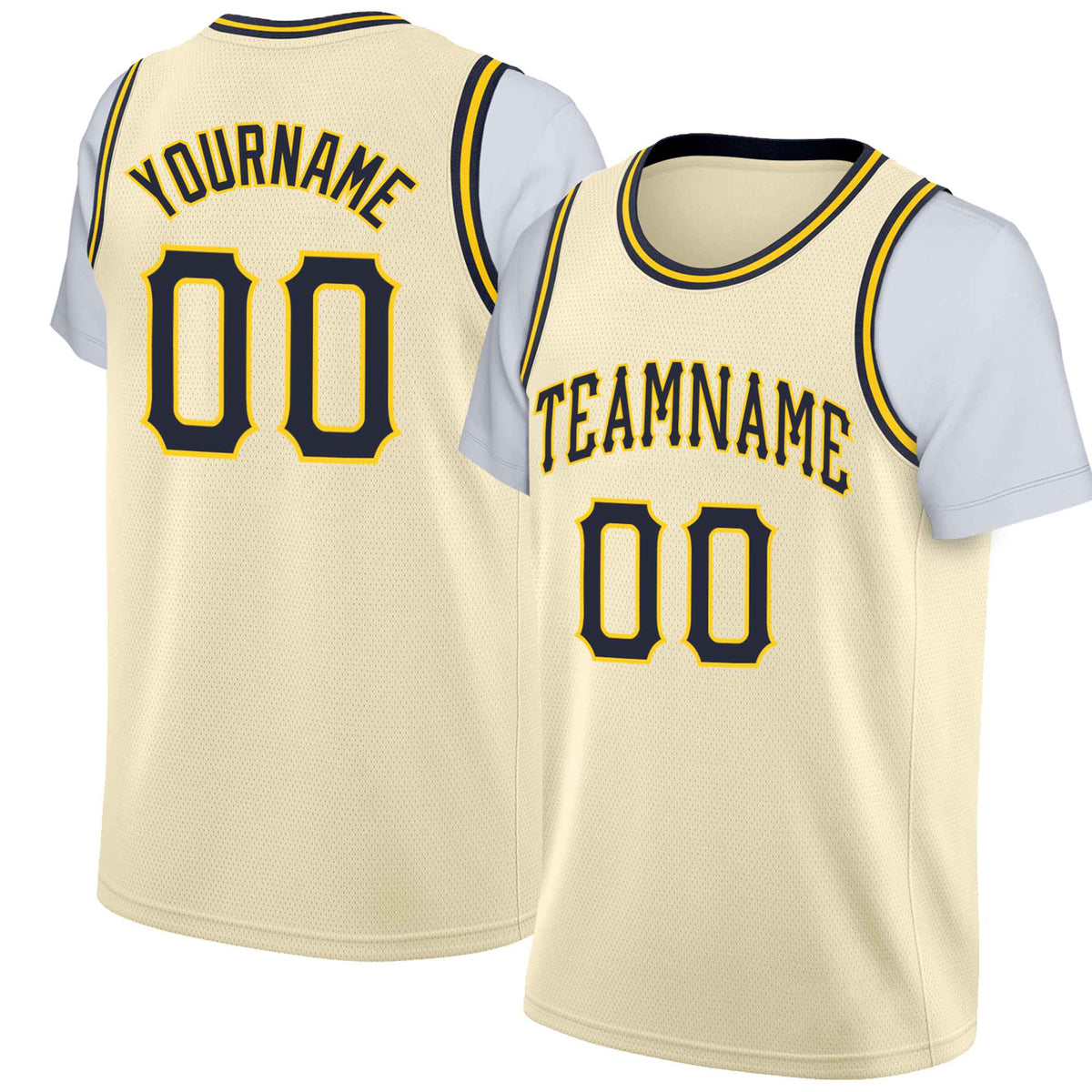 Custom Cream Black Classic Tops Basketball Jersey