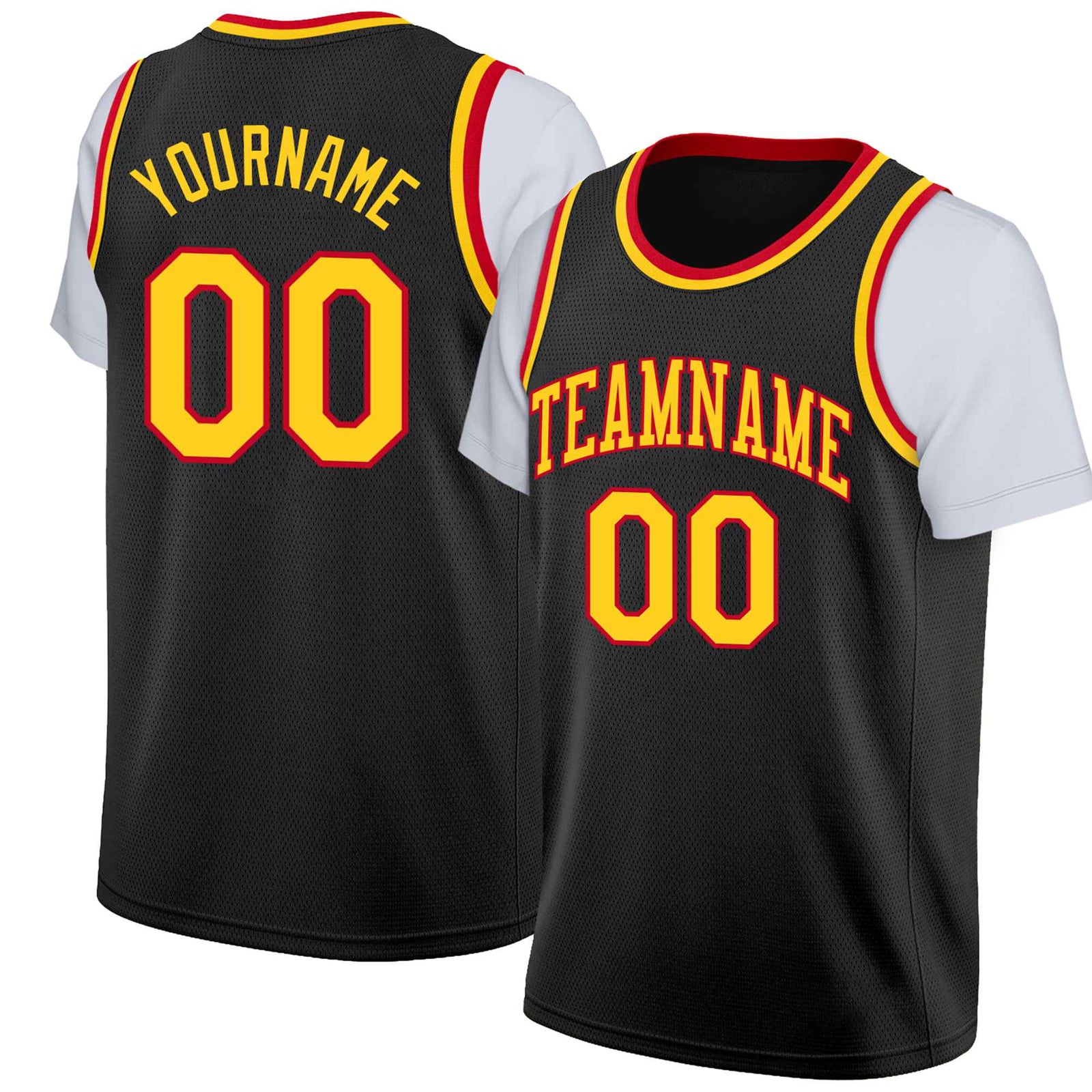 Custom Black Gold-2 Classic Tops Basketball Jersey